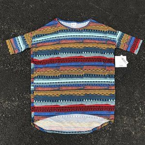 LuLaRoe Size 2XS Geometric Striped Aztec Shirt